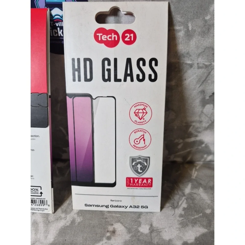 Tech21 HD Glass Screen Protector for Samsung Galaxy A32 5G Tempered Glass 2 Pack
